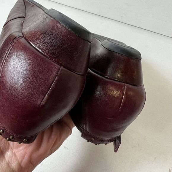 Indigo by Clarks Burgundy Leather Slip On Ballet Flats Womens 8 M Comfort Casual - Picture 14 of 14